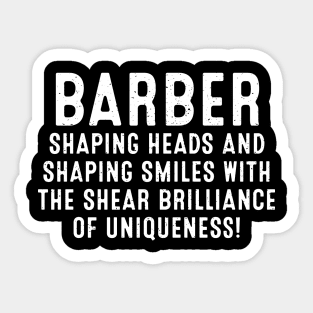 Barber Shaping Heads and Shaping Smiles Sticker